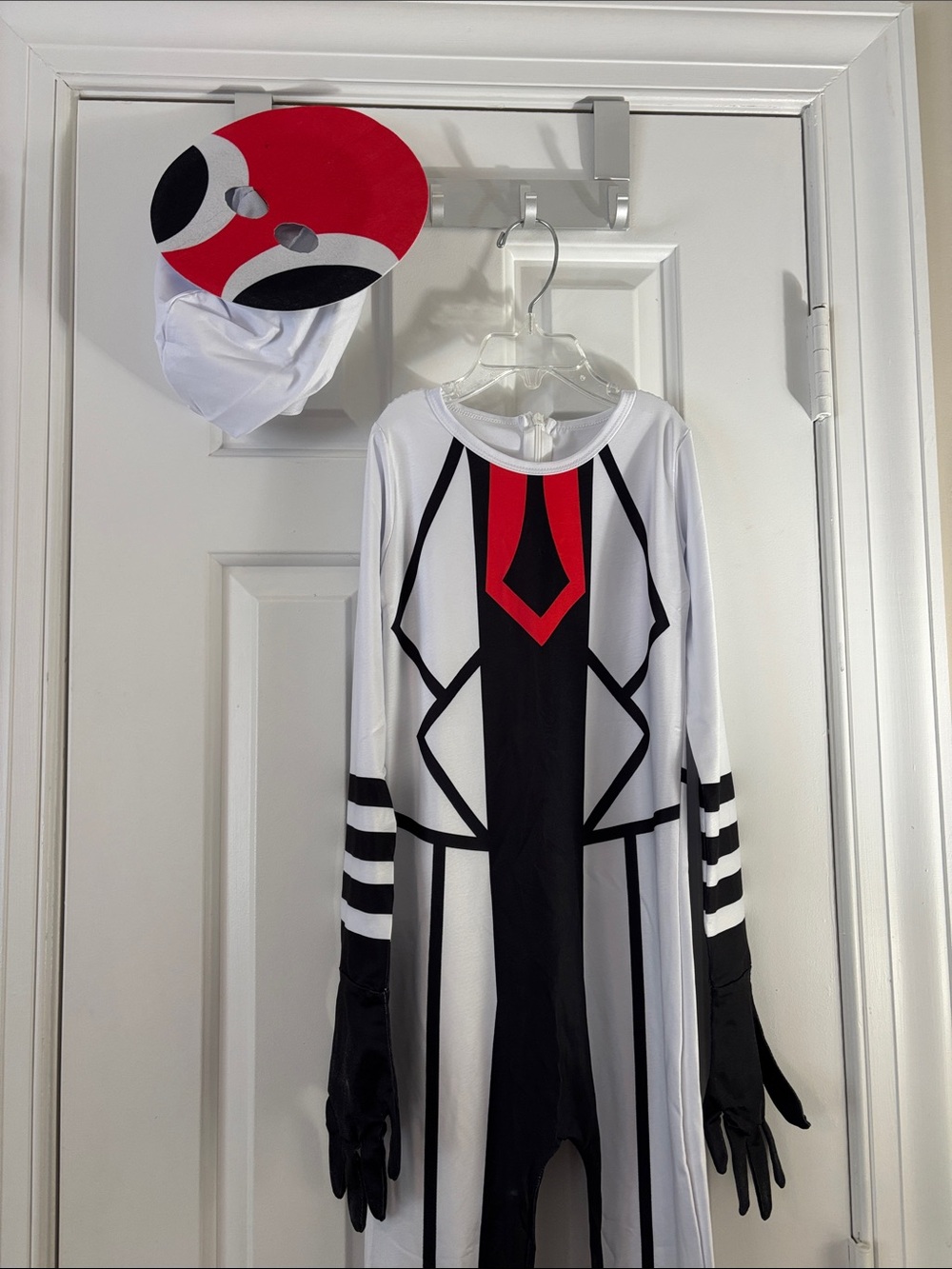 Kids Spider-Inspired Costume in White, Black & Red - Brand (Size 5/6)